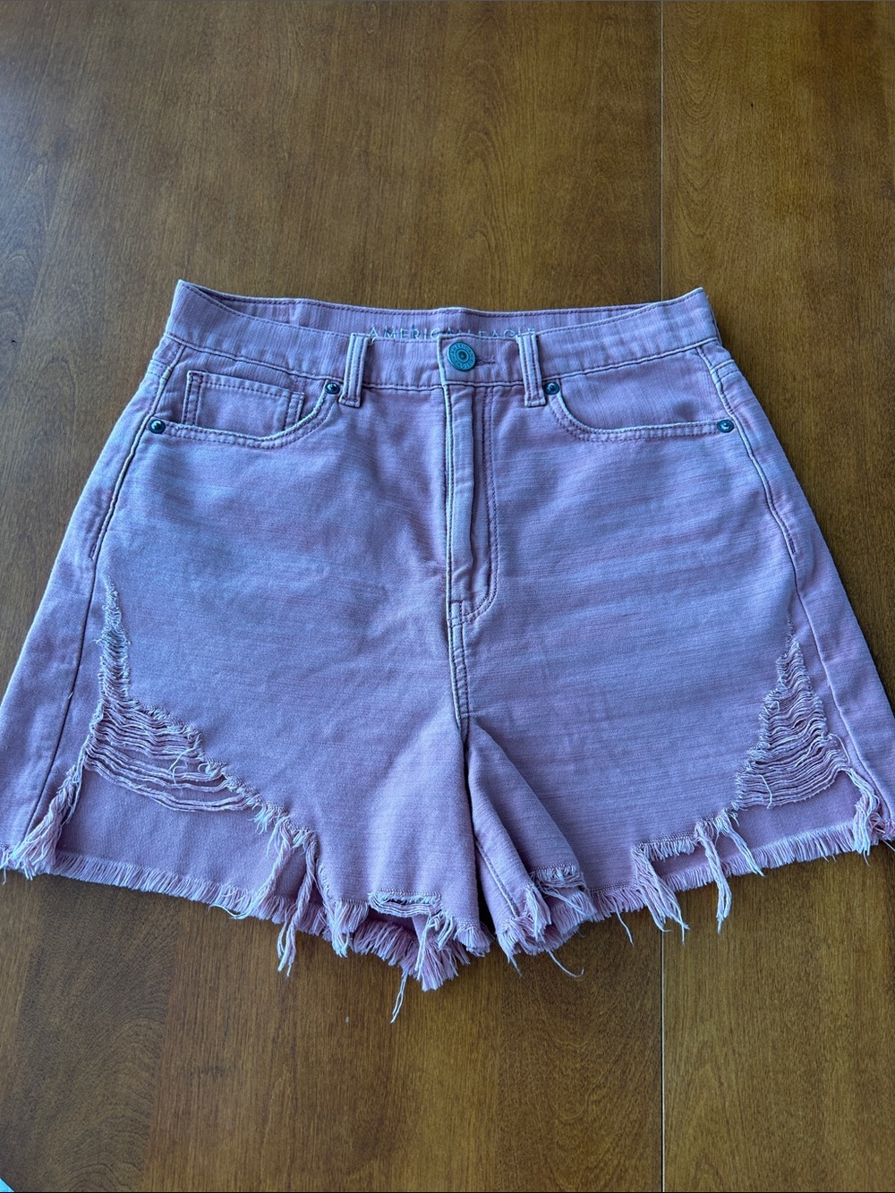 American Eagle Distressed High-Rise Denim Shorts